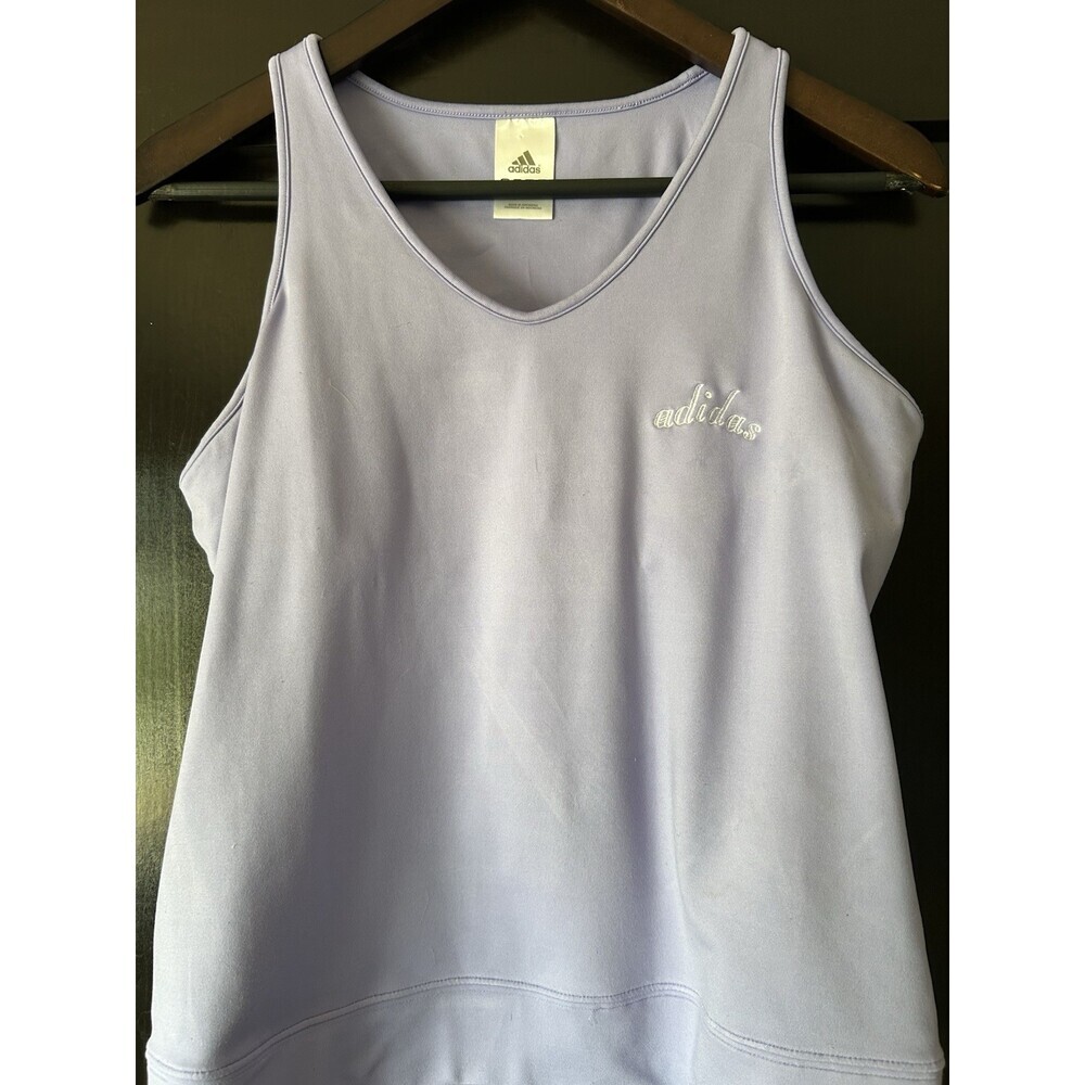 Womens Sz L - ADIDAS ClimaLite Lavender Tank Top Shirt Built In Bra